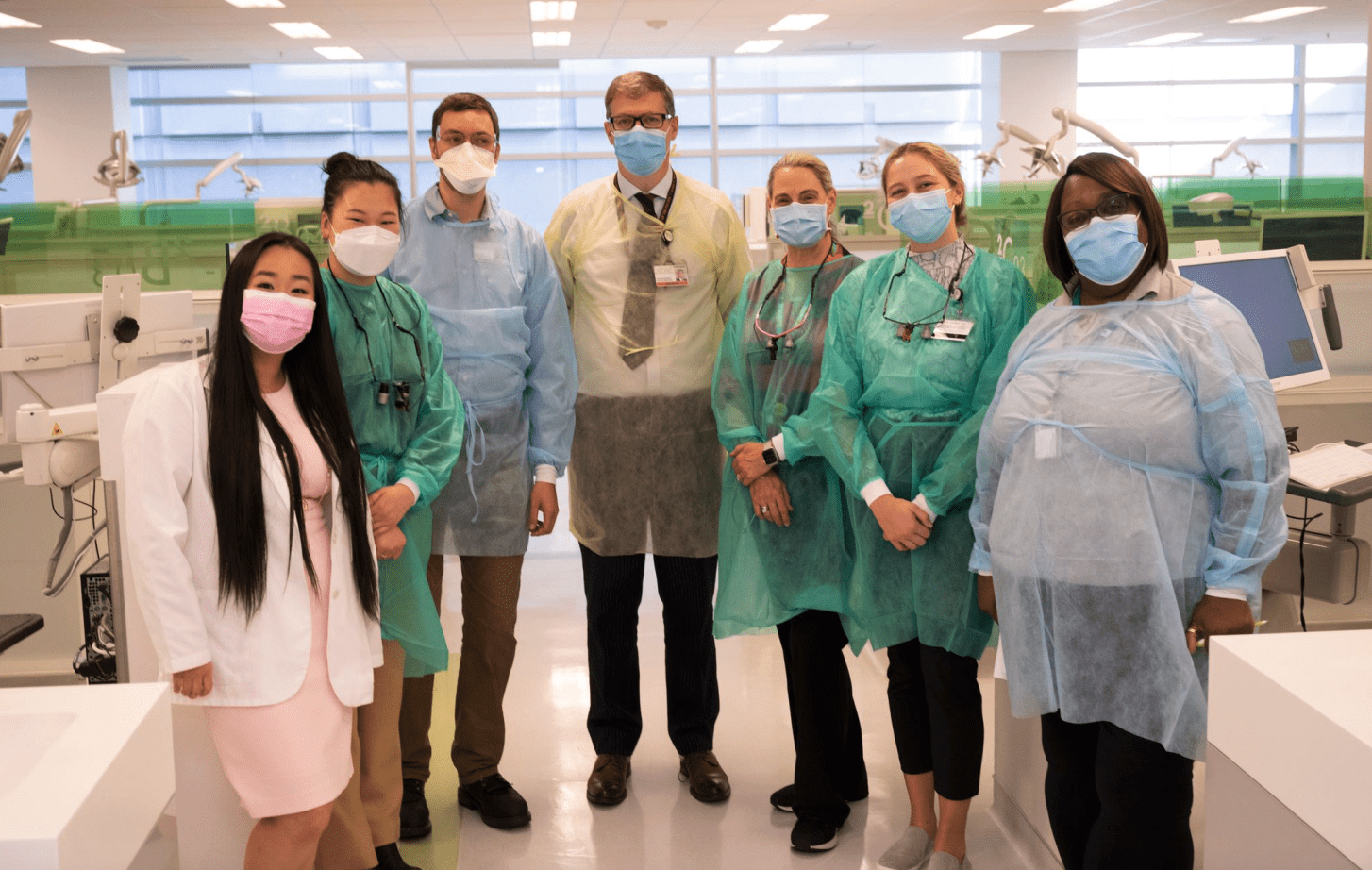 A few of the volunteer students, faculty and staff at a recent free health screening event held for local military veterans.