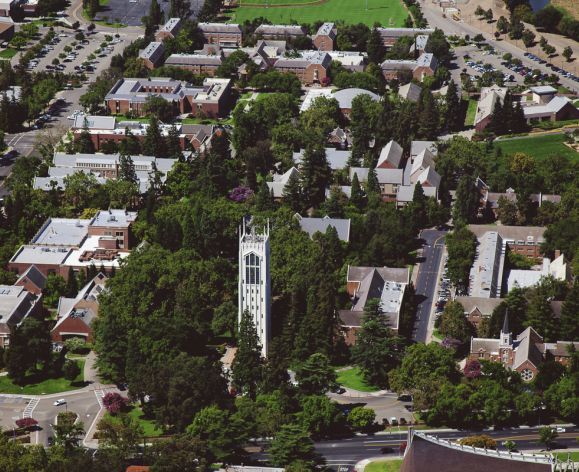 arial photo of stockton campus