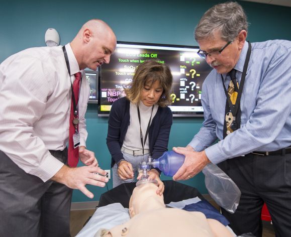 PA faculty working with dummy